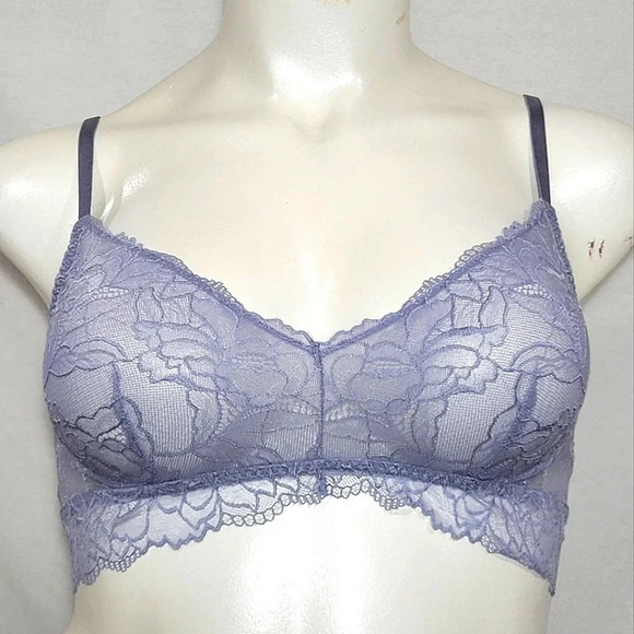 XS X-SMALL Gilligan OMalley Floral Lace Bralette Bra Blue NWT - Picture 1 of 7